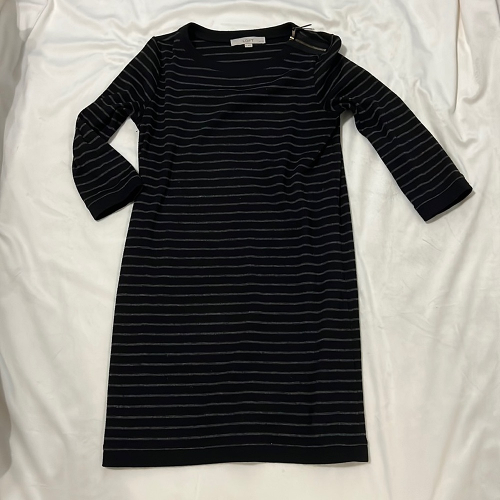 LOFT winter striped dress